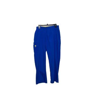Wonderwink Scrub Bottom Medical Uniform Blue Yellow Drawstring Pants XL